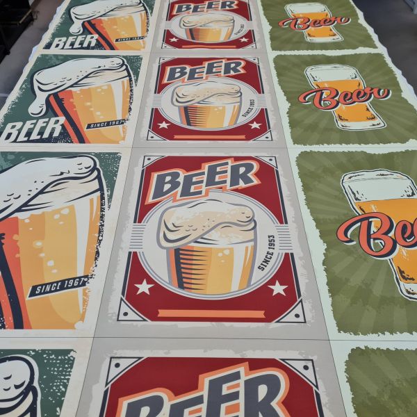 Stoff Baumwolle "Pint" Bier Beer Panel Wandbild Geschirrhandtuch