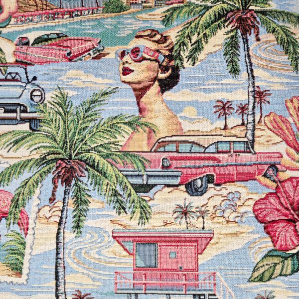 Stoff Meterware Jacquard "Beverly" Taschenstoff Dekostoff Rockabilly 50er Jahre 0,5