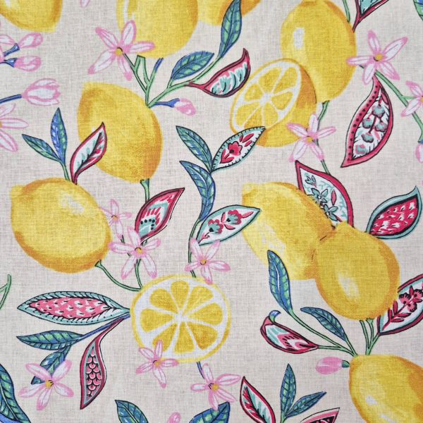Stoff Baumwolle "Citronnier" vanille gelb multicolor 0,5