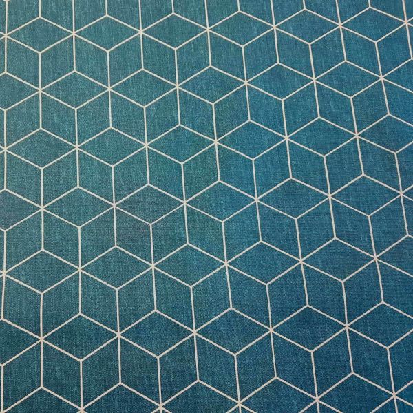 Stoff Meterware beschichtet Origami petrol weiss Wachstuch Tischdecke 0,5