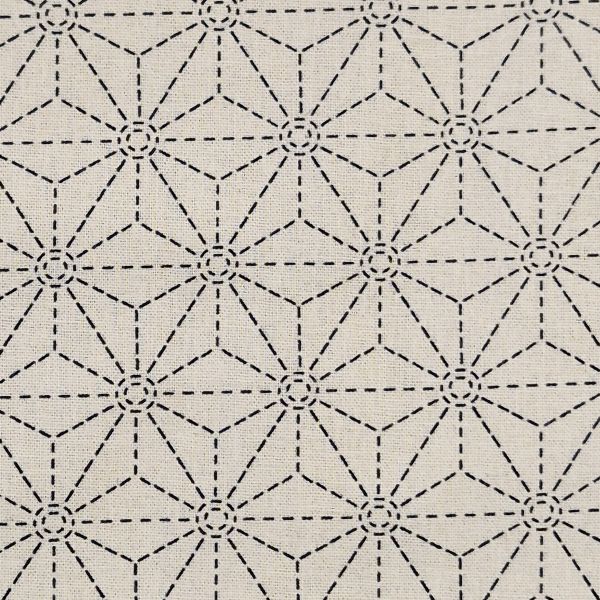 Stoff Baumwolle "Asanoha Reverse" beige blau Japan 0,5