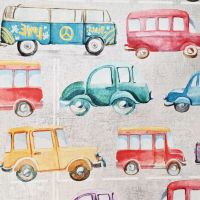 Vorschau: Stoff Baumwolle "Autos" bunt ecru Digitaldruck Leinenoptik 0,5 Vorschau: Stoff Baumwolle "Autos" bunt ecru Digitaldruck Leinenoptik 0,5