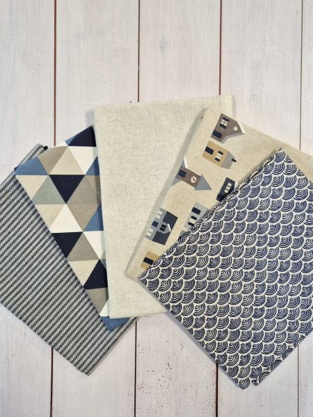 Stoffpaket "Nordic" Quilten Patchwork Geschenkverpackung 5 Stücke a 50cm x 70cm