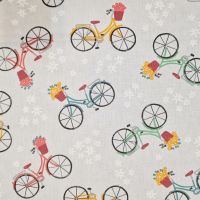 Stoff Meterware Baumwolle "Velo gris" Fahrrad hellgrau 0,5 Stoff Meterware Baumwolle "Velo gris" Fahrrad hellgrau 0,5