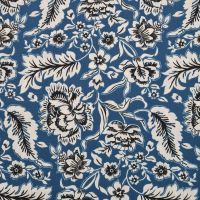 Stoff Baumwollstoff "Romania" Blumen Ranken mittelblau schwarz weiss 0,5 Stoff Baumwollstoff "Romania" Blumen Ranken mittelblau schwarz weiss 0,5