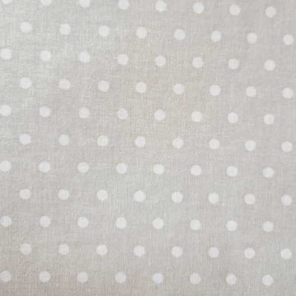 Stoff Baumwolle beschichtet "Dots" hellbeige weiß Punkte Wachstuch 0,5