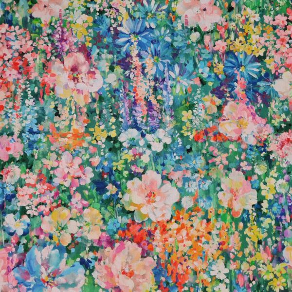 Stoff Baumwolle "Giverny" Blüten Blumen impressionistisch bunt Digitaldruck 0,5