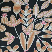 Stoff Viskose "Australis" Schwarz Blätter Weiss Camel Pink Kleiderstoff 0,5 Stoff Viskose "Australis" Schwarz Blätter Weiss Camel Pink Kleiderstoff 0,5