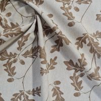 Stoff Meterware Baumwolle pflegeleicht "Eichenlaub" natur braun 0,5 Stoff Meterware Baumwolle pflegeleicht "Eichenlaub" natur braun 0,5