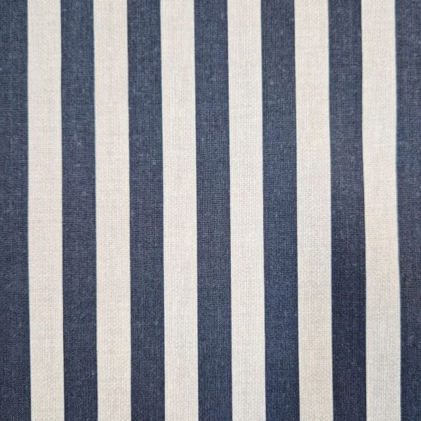 Stoff Baumwollstoff "Stripes" Längsstreifen marine weiß 0,5