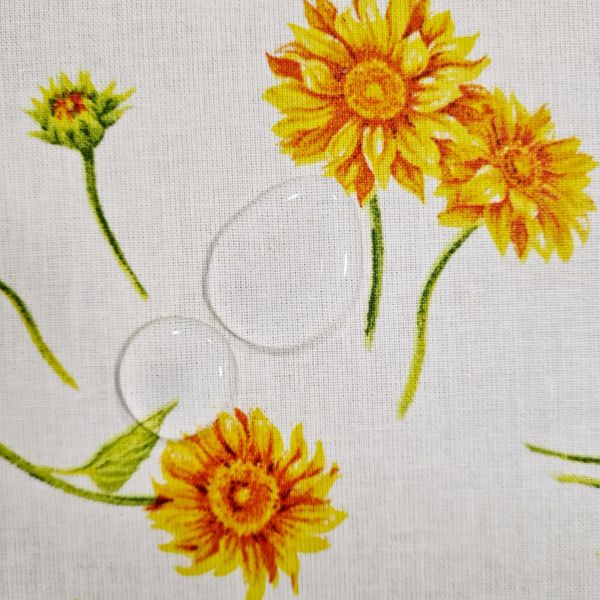 Stoff beschichtet Baumwolle "Sonnenblumen" weiss gelb 0,5