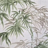 Stoff Baumwolle "Sagano" Bambus weiss grün beige Leinenoptik 0,5 Stoff Baumwolle "Sagano" Bambus weiss grün beige Leinenoptik 0,5