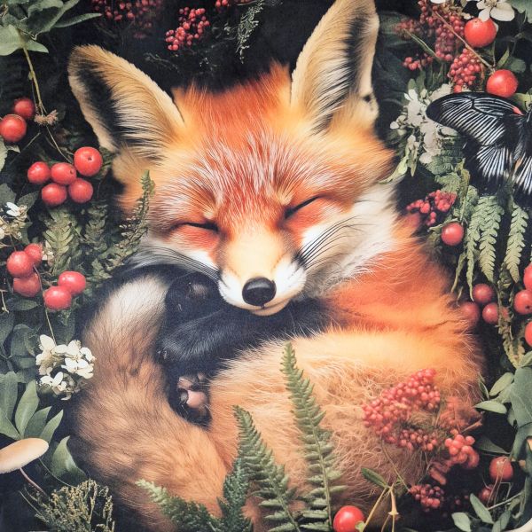 Kissenpanel Velours "Fuchs" Samt Deluxe 45cm x 45xm