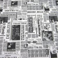 Stoff Baumwolle pflegeleicht "Good News" Zeitung schwarz beige weiß 0,75m x 1,40m Stoff Baumwolle pflegeleicht "Good News" Zeitung schwarz beige weiß 0,75m x 1,40m