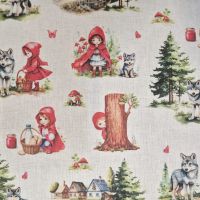 Stoff Meterware Baumwolle "Bilderbuch Rotkäppchen" Märchen Digital Kinderstoff 0,5 Stoff Meterware Baumwolle "Bilderbuch Rotkäppchen" Märchen Digital Kinderstoff 0,5