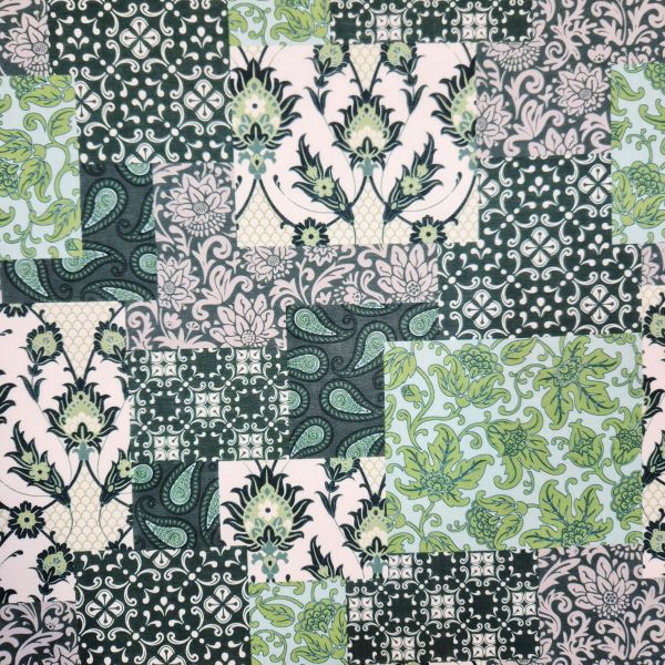 Stoff Meterware Baumwolle Voile "Ibiza" grün Kleiderstoff 0,5