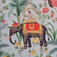 Stoff pflegeleicht "Jaipur" Elefant Palmen 0,5 Stoff pflegeleicht "Jaipur" Elefant Palmen 0,5