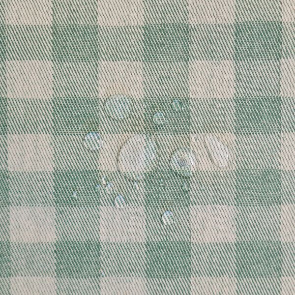 Stoff Meterware Baumwolle beschichtet Vichy Wachstuch grün natur Karo Tischdecke 0,5
