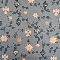 Stoff Baumwolle "Halmstjärnor" grau kupfer Strohsterne 0,5 Weihnachtsstoff Stoff Baumwolle "Halmstjärnor" grau kupfer Strohsterne 0,5 Weihnachtsstoff