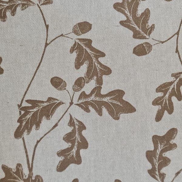 Kurzstück Stoff Meterware Baumwolle pflegeleicht "Eichenlaub" natur braun 1m x 1,40m