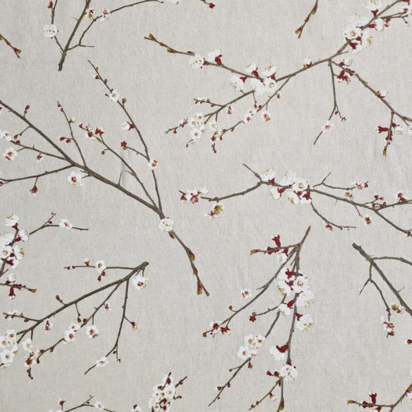 Stoff Meterware Baumwollstoff natur Kirschblüten Japan Zweige Dekostoff 0,5