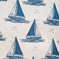 Stoff Baumwolle "Segelboot" Indigo Natur Digitaldruck Leinenoptik 0,5 Stoff Baumwolle "Segelboot" Indigo Natur Digitaldruck Leinenoptik 0,5