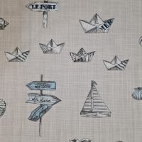 Stoff Baumwolle "Petitbateau" natur beige maritim Leinenoptik 0,5 Stoff Baumwolle "Petitbateau" natur beige maritim Leinenoptik 0,5