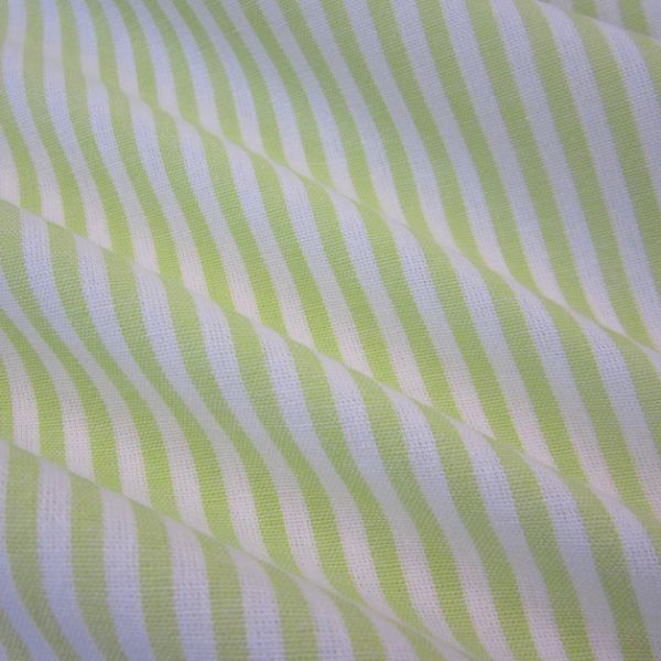 Stoff Baumwolle hellgrün lime weiß Streifen 4mm gestreift durchgewebt 0,5