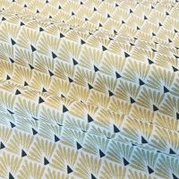 Stoff beschichtet Baumwolle Fächer Raute gold metallic schwarz 0,5 Stoff beschichtet Baumwolle Fächer Raute gold metallic schwarz 0,5