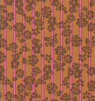 Stoff Meterware Baumwolle "Grasse" Blumen und Streifen Safran Marron Pink 0,5 Stoff Meterware Baumwolle "Grasse" Blumen und Streifen Safran Marron Pink 0,5