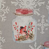 Stoff Baumwolle "Weihnachten im Glas" hellgrau Leinenoptik 0,5 Weihnachtsstoff Stoff Baumwolle "Weihnachten im Glas" hellgrau Leinenoptik 0,5 Weihnachtsstoff