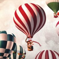 Stoff Baumwolle Heissluftballon Montgolfiere Digital 0,5 Stoff Baumwolle Heissluftballon Montgolfiere Digital 0,5