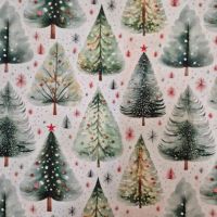 Stoff Meterware Baumwolle "O Tannenbaum" Aquarell Weihnachten Digitaldruck 0,5 Stoff Meterware Baumwolle "O Tannenbaum" Aquarell Weihnachten Digitaldruck 0,5