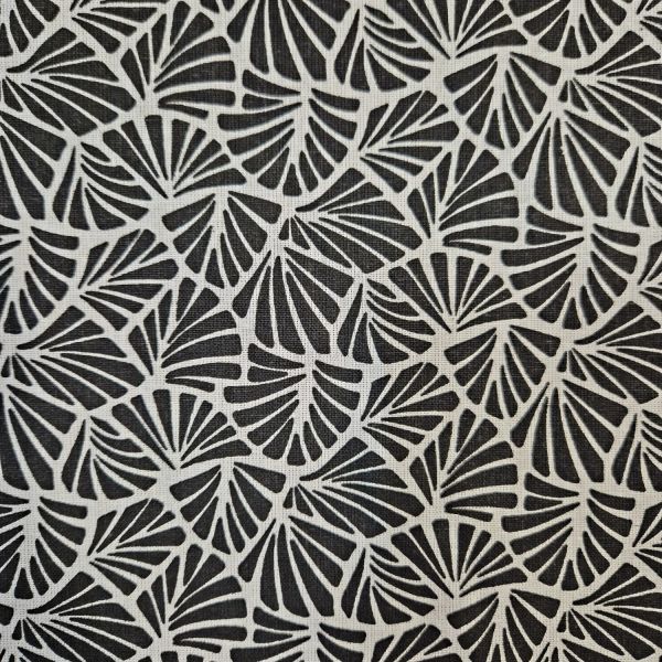 Stoff Baumwolle "Leaves" Blätter schwarz weiß 0,5