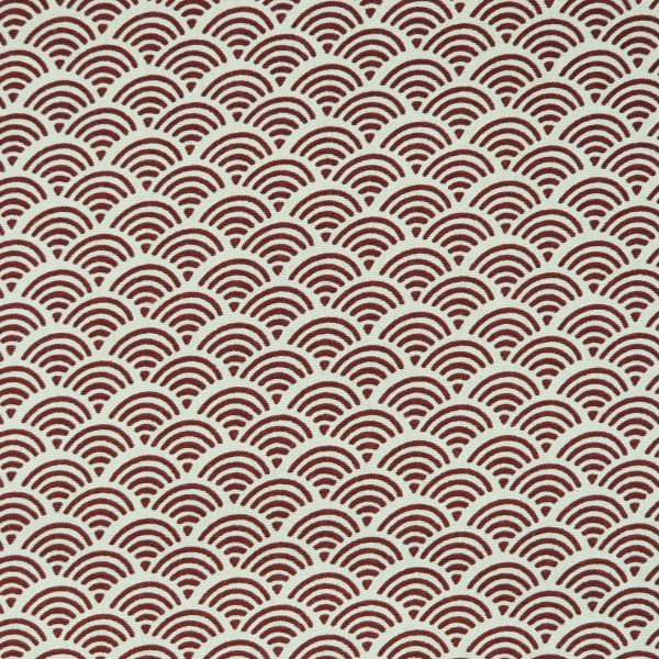 Stoff Baumwolle "Seigaiha" rot beige Japan 0,5