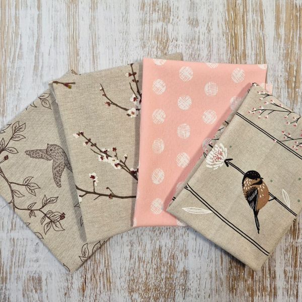 Stoffpaket "Frühlingserwachen" Quilten Patchwork Geschenkverpackung 4 Stücke a 50cm x 70cm